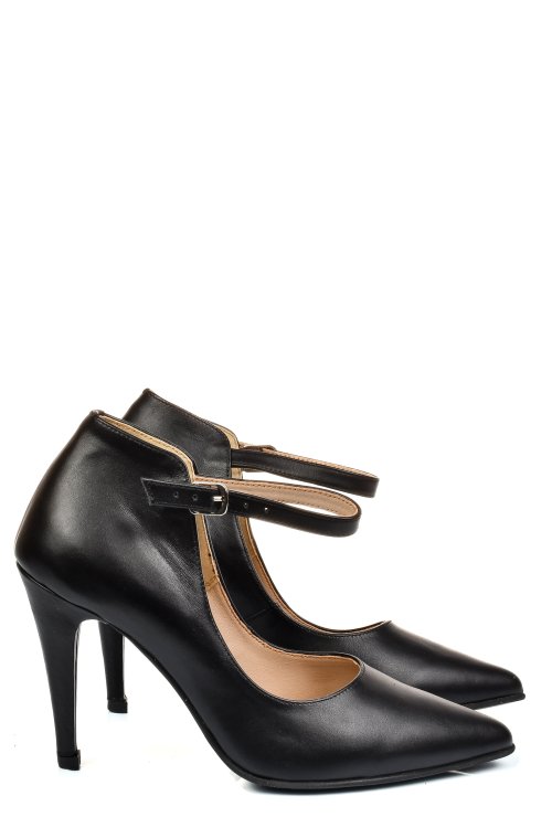 Pantofi negri piele naturala 5s77905