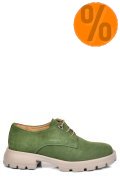 PANTOFI VERZI PIELE NATURALA INTOARSA 251615SP