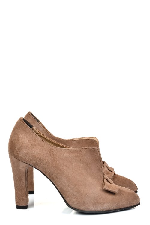 Pantofi bej piele naturala intoarsa 3s77907