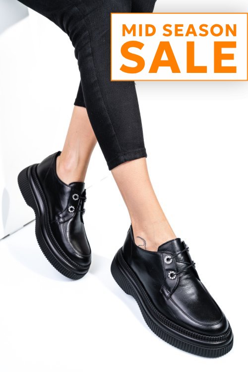Pantofi negri piele naturala 251617np