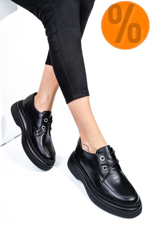 Pantofi negri piele naturala 251617np