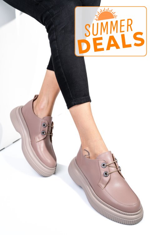 Pantofi taupe piele naturala 251617np