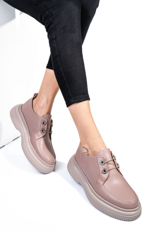 Pantofi taupe piele naturala 251617np