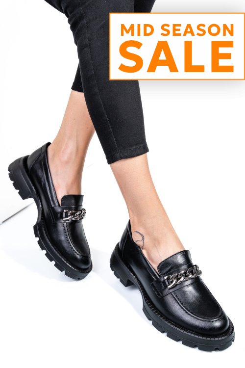 Mocasini negri piele naturala 251616np