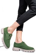PANTOFI VERZI PIELE NATURALA INTOARSA 251615SP