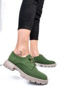 PANTOFI VERZI PIELE NATURALA INTOARSA 251615SP