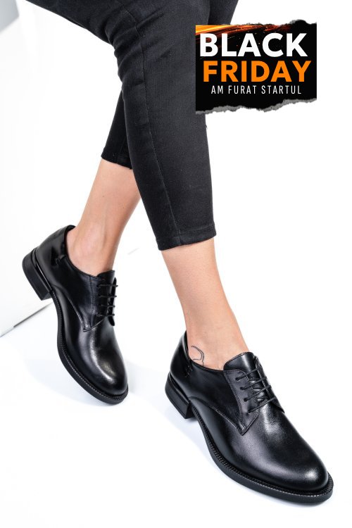 Pantofi negri piele naturala  251624np