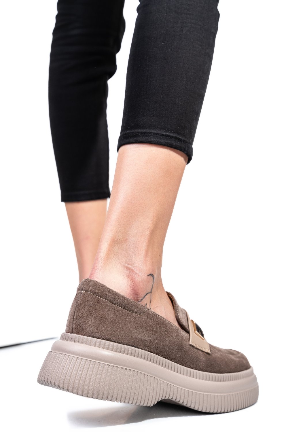 MOCASINI BEJ PIELE NATURALA INTOARSA 251619SP