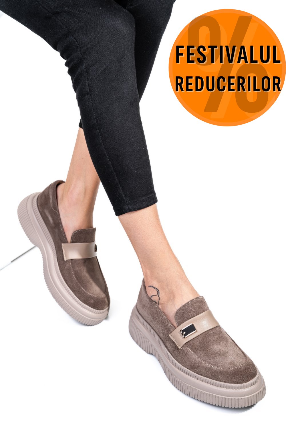 MOCASINI BEJ PIELE NATURALA INTOARSA 251619SP