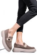 MOCASINI BEJ PIELE NATURALA INTOARSA 251619SP