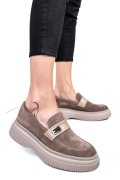 MOCASINI BEJ PIELE NATURALA INTOARSA 251619SP
