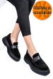 Mocasini negri piele naturala intoarsa 251619sp