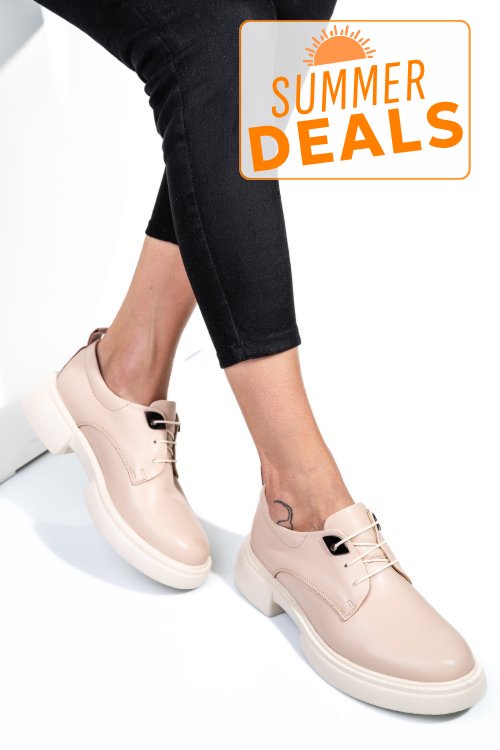 Pantofi roz piele naturala  251622np