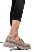 MOCASINI BEJ PIELE NATURALA 251616NP