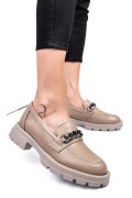 MOCASINI BEJ PIELE NATURALA 251616NP