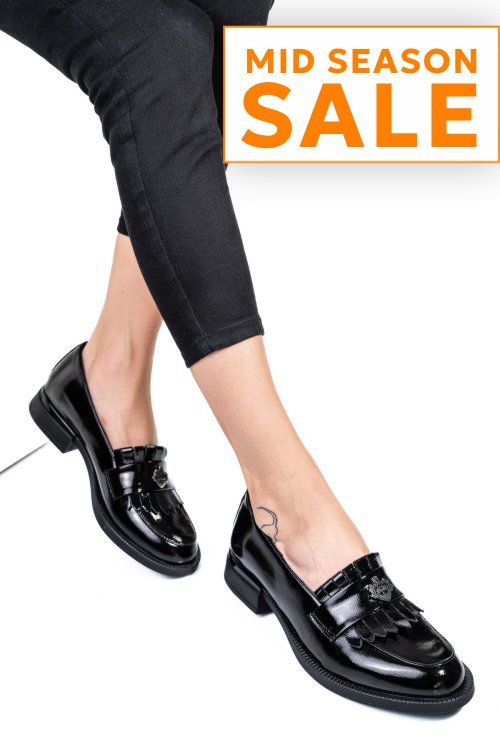 Mocasini negri piele naturala lacuita 251628npk