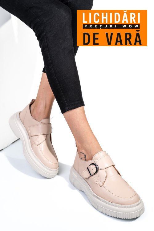Mocasini roz piele naturala 251618np