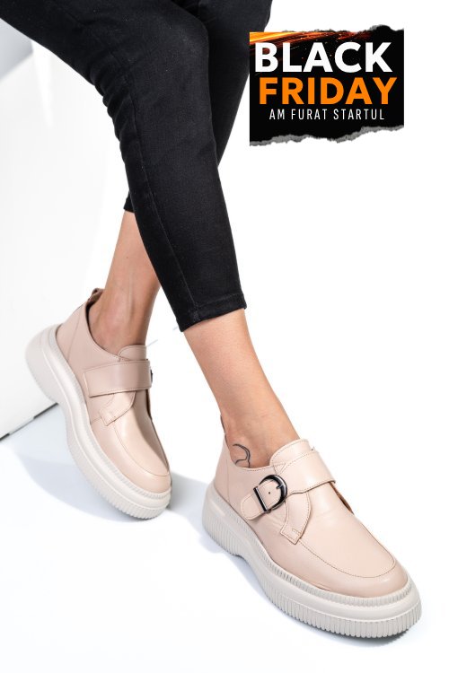 Mocasini roz piele naturala 251618np