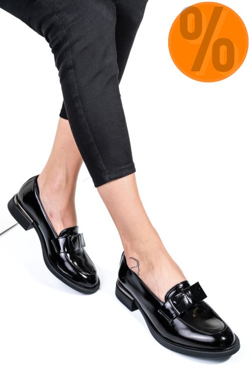 Mocasini negri piele naturala lacuita 251627npk