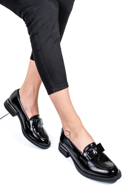 Mocasini negri piele naturala lacuita 251627npk
