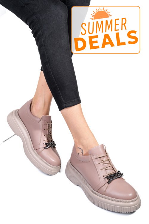 Pantofi taupe piele naturala  251620np