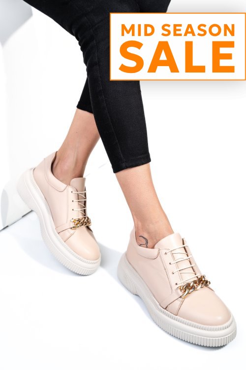 Pantofi bej piele naturala  251620np