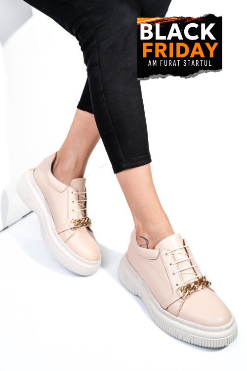 Pantofi bej piele naturala  251620np