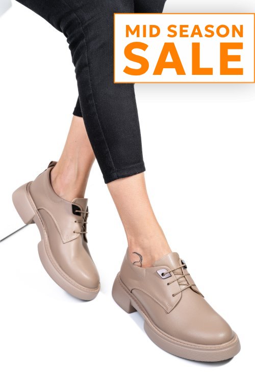 Pantofi bej piele naturala  251622np