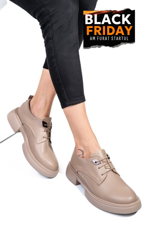 Pantofi bej piele naturala  251622np