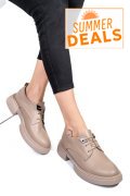 PANTOFI BEJ PIELE NATURALA  251622NP