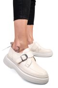 MOCASINI CREM PIELE NATURALA 251618NP