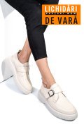 MOCASINI CREM PIELE NATURALA 251618NP