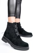 GHETE NEGRE PIELE NATURALA INTOARSA 242816SP