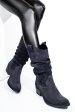 Cizme bleumarin piele naturala intoarsa 2s7702842sp