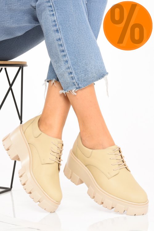 Pantofi bej piele naturala 2s77080