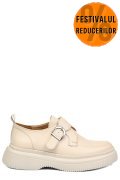MOCASINI CREM PIELE NATURALA 251618NP