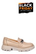 MOCASINI BEJ PIELE NATURALA 251616NP