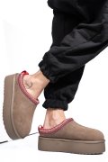 SABOTI TAUPE PIELE NATURALA INTOARSA 1S77253