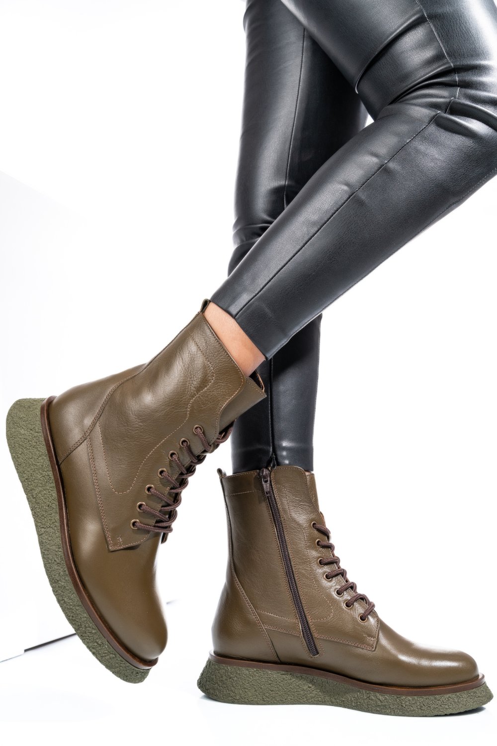 GHETE DAMA PIELE NATURALA KHAKI 2S7722833NP