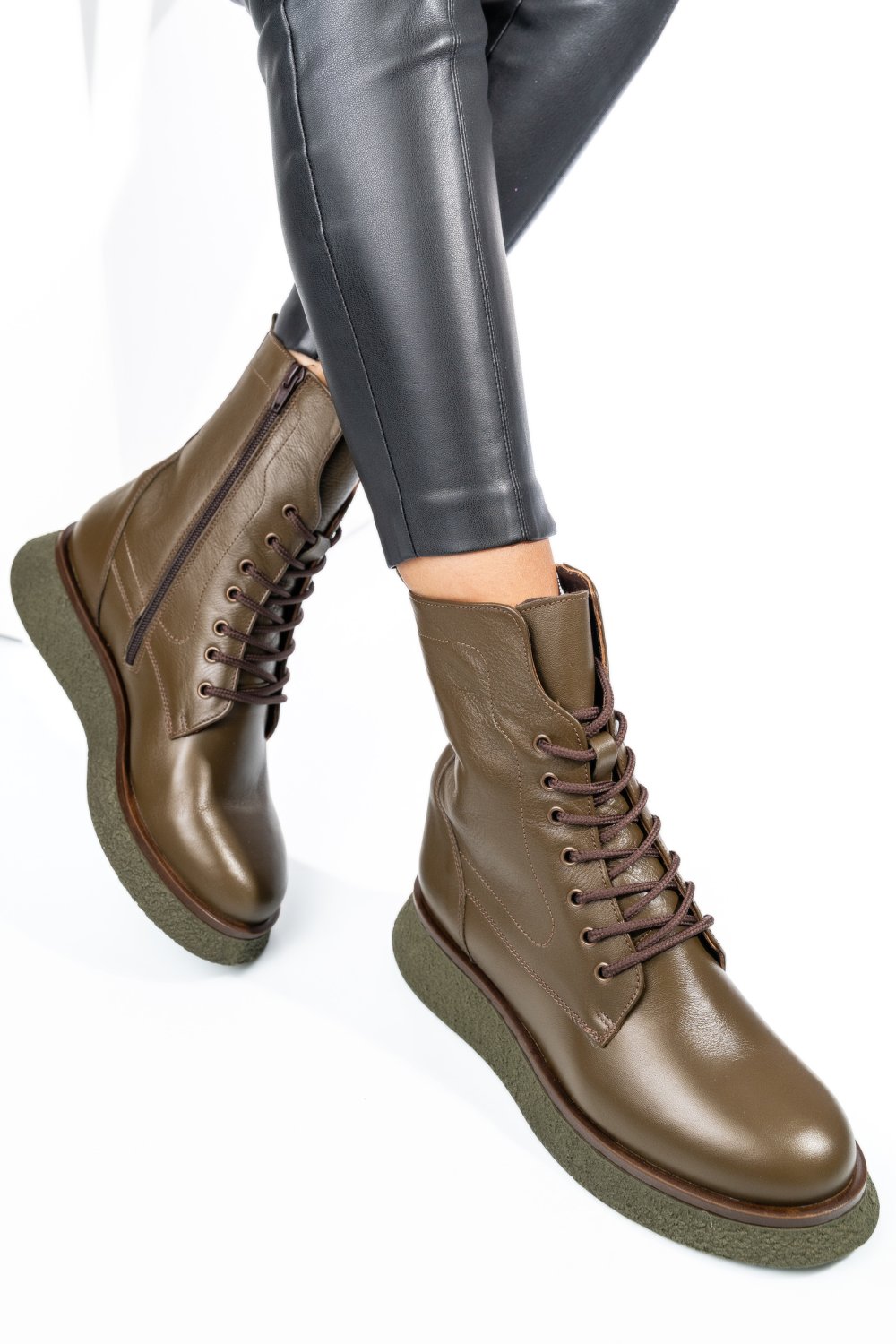 GHETE DAMA PIELE NATURALA KHAKI 2S7722833NP
