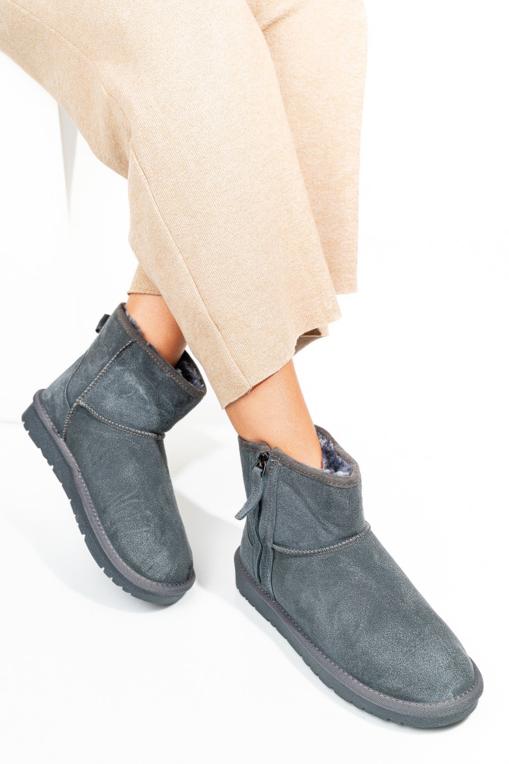CIZME GRI PIELE NATURALA 5SP807