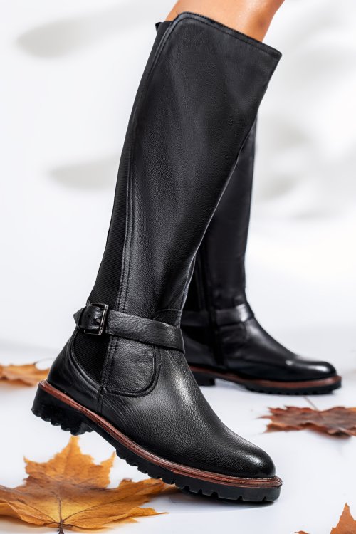 Cizme dama piele naturala negre 8s77793