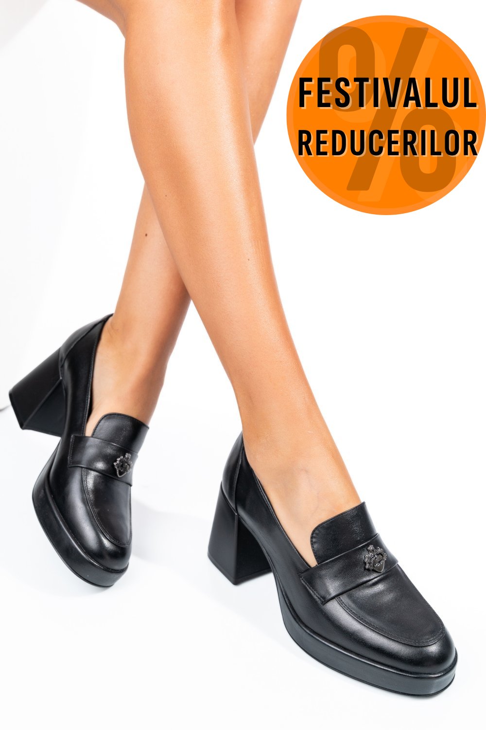 PANTOFI NEGRI PIELE NATURALA  251632NP