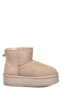 CIZME BEJ PIELE NATURALA INTOARSA 1S77251