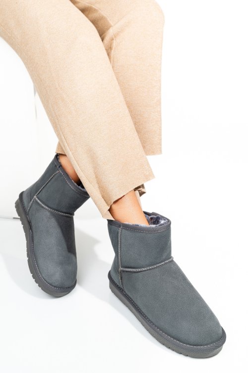 Cizme gri piele naturala intoarsa 5sp854