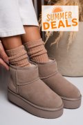 CIZME BEJ PIELE NATURALA INTOARSA 1S77251