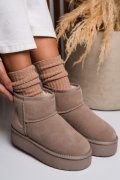 CIZME BEJ PIELE NATURALA INTOARSA 1S77251