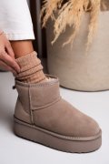 CIZME BEJ PIELE NATURALA INTOARSA 1S77251