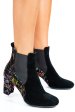 Botine dama piele naturala intoarsa negre color 7s7770