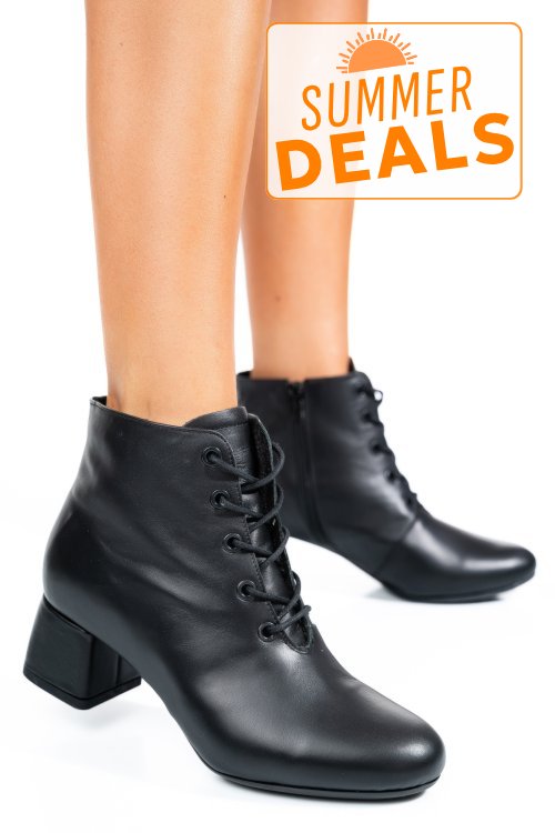Botine negre piele naturala 7s7780